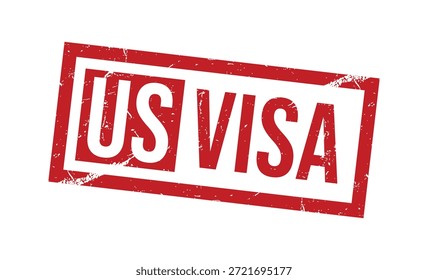 Carimbo de Visto Vermelho EUA Texto com Efeito de Dificuldade Visto dos EUA