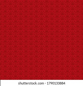 Red uchiwa Japanese decorative fan ornamental pattern.