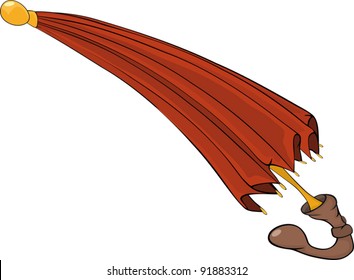 Red umbrella. Cartoon