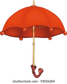 Red umbrella. Cartoon