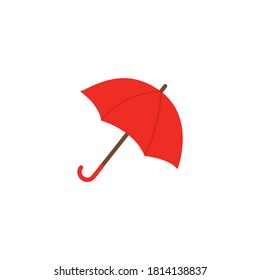 roter Regenschirm-Cartoon auf weißem Hintergrund