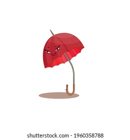 red umbrella with facial expressions