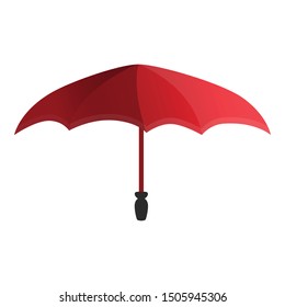 Red umbrella icon. Cartoon of red umbrella vector icon for web design isolated on white background