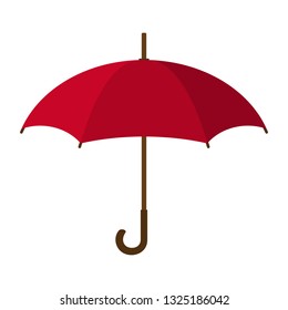 Red Umbrella Icon. Red Umbrella isolated on white background. Flat Style. Vector illustration for Your Design.
