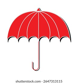 Red umbrella icon. Open umbrella icon. eps 10