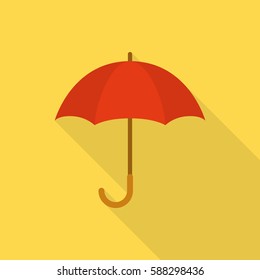 Red umbrella icon. Vector