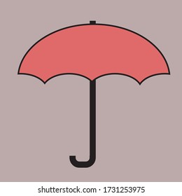 red umbrella Icon vector flat design. logo and vector of umbrella