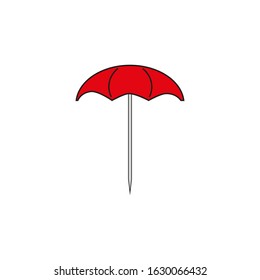 red umbrella icon vector on white background