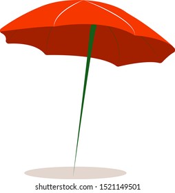 Red umbrella, illustration, vector on white background.