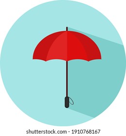 Red umbrella, illustration, vector on a white background.