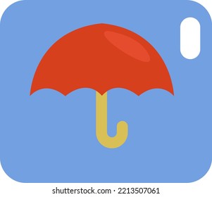 Red umbrella, illustration, vector on white background.