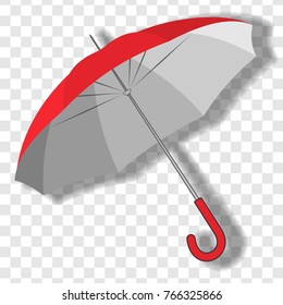 Red Umbrella isolated on transparent background. Vector illustration