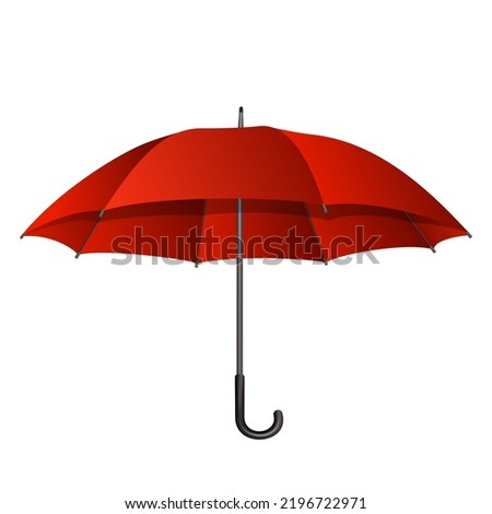 Red umbrella isolated on a white background. Vector illustration without transparency and mesh grid