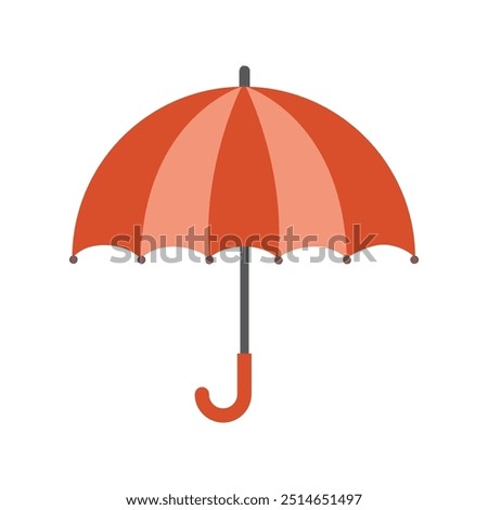 Red umbrella isolated on white background.