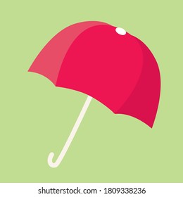 roter Regenschirm auf grünem Hintergrund. Vektorgrafik für Webdesign, Polygrafie usw.