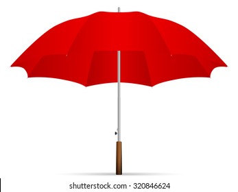 red umbrella on a white background. Vector illustration.