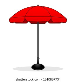 Red Umbrella Outdoor Vector for Template.