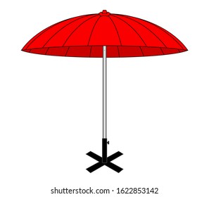 Red Umbrella Outdoor Vector for Template.