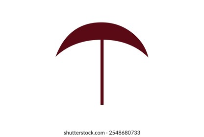 Red umbrella with a stick with Vector collection and classic handle