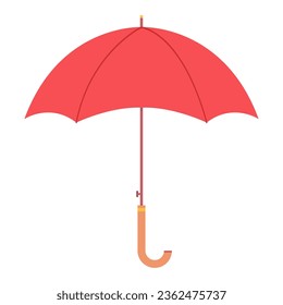 Red umbrella vector cartoon illustration isolated on a white background.