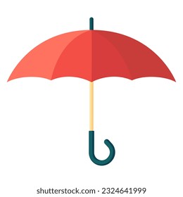 Red umbrella. Vector clipart isolated on white background.