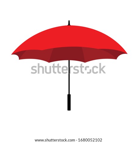 Red umbrella vector and icons. Good for minimalism design.