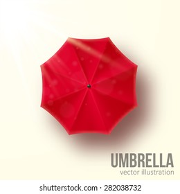 red umbrella vector illustration