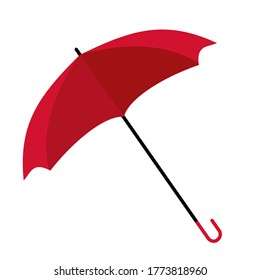 Red umbrella. Vector illustration in flat style on a white background isolated.
