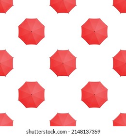 Red umbrellas seamless pattern. The spring concept. Vector background template in flat style. EPS 10.