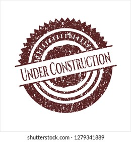 Red Under Construction distress grunge stamp