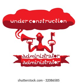 red under construction illustration