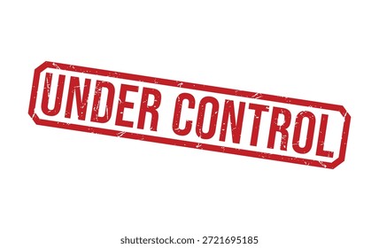 Red Under Control Stamp Text with Distressed Effect