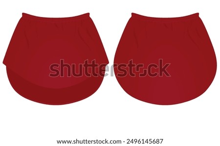 Red under skirt. vector illustration