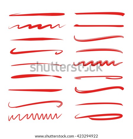 red underline set brush