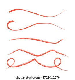 Red underline vector set on background