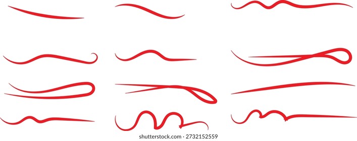 Sublinhos vermelhos. Erros gramaticais e símbolos de correção. Ênfase em texto design gráfico. Alerta ortográfico e sinais de erro
