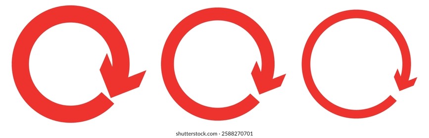 Red undo Icon. Back or Return Illustration As A Simple Vector Sign  Trendy Symbol.  Following each other in a circle. Refresh icon vector illustration. Reload sign and symbol.Refresh icon set