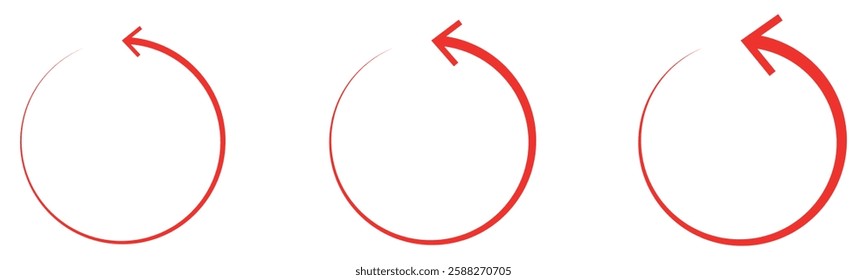 Red undo Icon. Back or Return Illustration As A Simple Vector Sign  Trendy Symbol.  Following each other in a circle. Refresh icon vector illustration. Reload sign and symbol.Refresh icon set