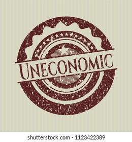 Red Uneconomic distressed rubber grunge stamp