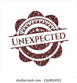 Red Unexpected distress rubber stamp with grunge texture