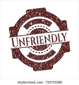 Red Unfriendly distress rubber grunge stamp