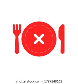 red unhealthy food icon like overeating. flat simple cartoon trend modern kitchen set logotype graphic design isolated on white background. concept of not healthy food in cafe or fastfood now badge