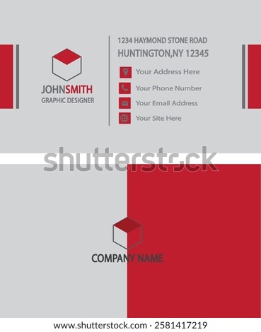 Red unique style Company visiting card 