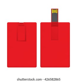 Red universal serial bus card template for branding item