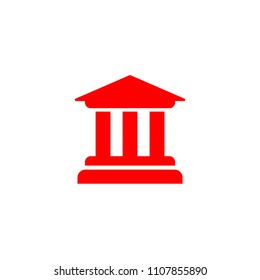 Red university courthouse museum vector icon isolated