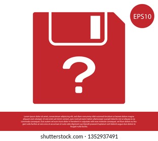 Red Unknown document icon isolated on white background. File with Question mark. Hold report, service and global search sign. Vector Illustration