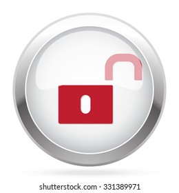 Red Unlock icon on chrome web button