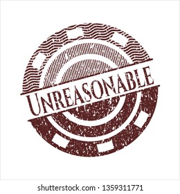 Red Unreasonable rubber grunge stamp