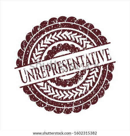 Red Unrepresentative distress rubber grunge stamp