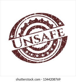 Red Unsafe distressed rubber texture